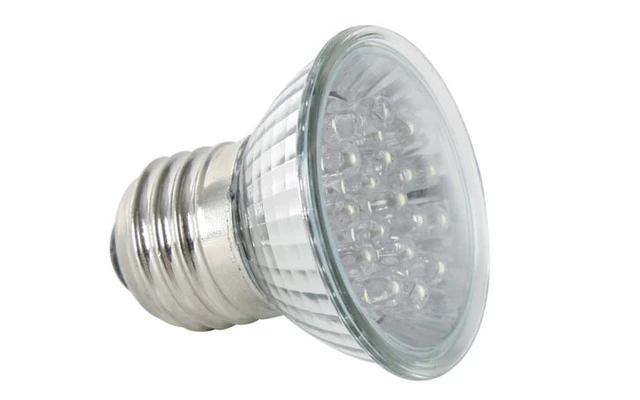FOCO LED E27 - COLOR ROJO - 240VAC - 18 LEDs