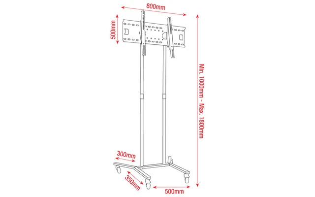 Plasma Trolley 3 - 1.8M Negro