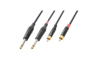 Cable  2x Jack mono 6,3mm - 2x Macho RCA 6m