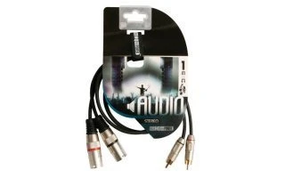 2 x XLR macho de 3 polos a 2 x RCA macho, 1 metro