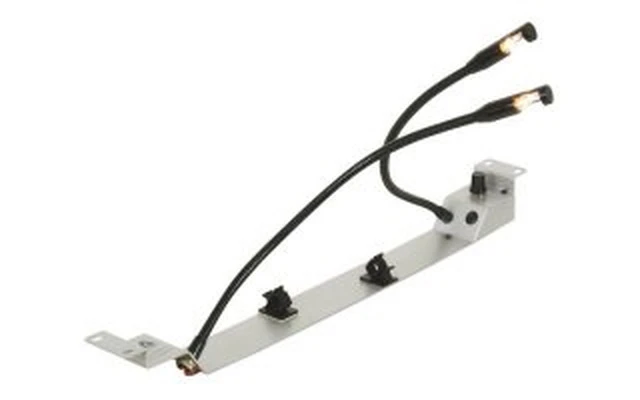 Doble lámpara con cuello de cisne para DJ sobre base Rack de 19"