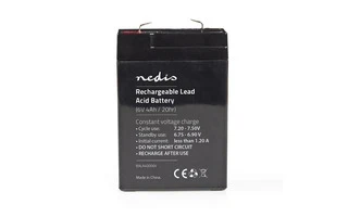 Batería Recargable de Plomo-Ácido de 6 V - 4000 mAh - 70 x 47 x 101 mm - Nedis BALA40006V