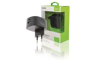 Cargador de pared USB/USB-C negro - Sweex CH-002BL