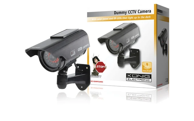 Cámara dummy CCTV con panel solar y 30 LED infrarrojos