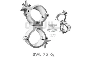 Guil ABZ-21 Abrazadera doble giratoria (360º) de aluminio. Para tubo de ø 48-50 mm