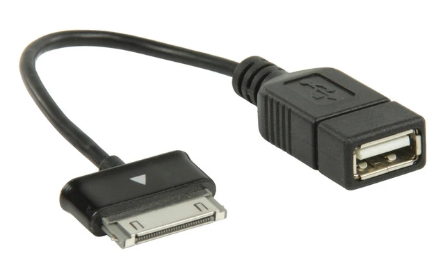 Imagenes de Cable de datos OTG para Samsung, 30 pines macho - USB A hembra, negro 0,20 m