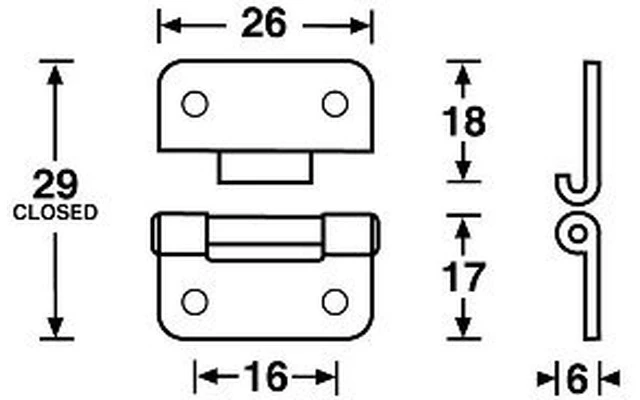 Adam Hall Hardware 2256 - Bisagra desmontable niquelada