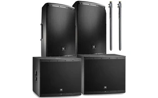 2x JBL EON 618s + 2x JBL EON 615 + Mastil ajustable Gravity SP 2332B
