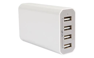 COMPACTO CARGADOR CON 4 SALIDAS USB - máx. 7.2 A - máx. 36 W - COLOR BLANCO