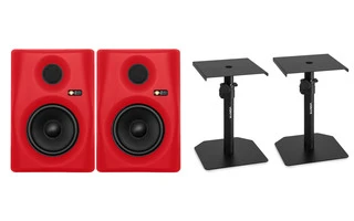 2x Monkey Gibbon 5 Rojo + Soportes monitores de mesa