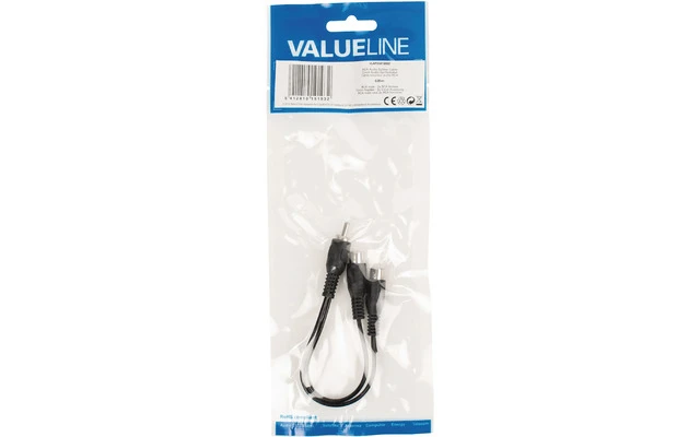 Cable divisor de audio RCA macho - 2 RCA hembra de 0.20 m en color negro