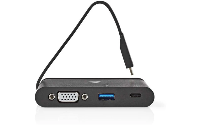 Concentrador para Ordenador - USB Type-C - USB-C/USB 3.0/VGA - Power Delivery 100 W - Negro