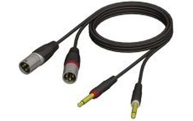 Adam Hall - Cable 2x XLR macho a 2x Jack mono macho 6.3mm 3m