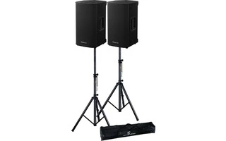 2x Pioneer DJ XPRS 102 + Soportes de altavoz con funda