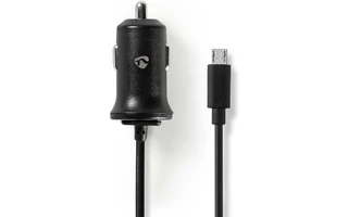 Cargador para Coche - 2,4 A - Cable fijo - Micro USB - Negro - Nedis CCHAM240ABK