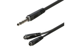 SoundSation GL-JS2JSFm02 cable adaptador Jack macho 6.3mm a 2x3.5mm Jack hembra