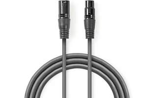 Cable Adaptador DMX - XLR 3 pines macho - XLR 3 pines hembra - Niquelado - 20.0 m - Redondo