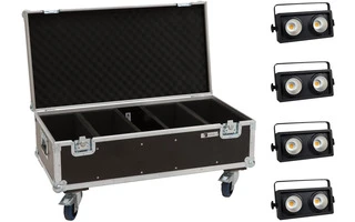 Eurolite Set 4x Audience Blinder 2x100W LED COB WW + Case