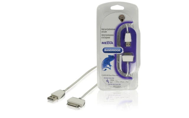 Cable de carga y sincronización para iPod/iPhone/iPad de 1.00 m