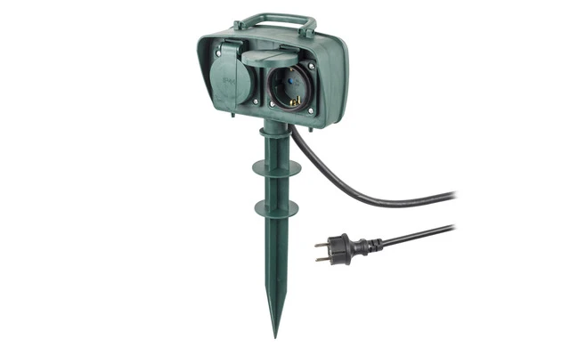 Regleta de 2 Tomas de 1,5 m Verde - 2x Schuko