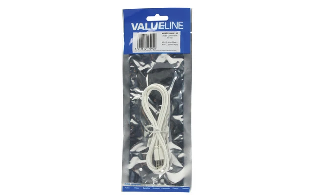 Cable blanco de audio estéreo 3.5mm de 1.00 m