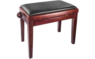 Banqueta regulable para piano marrón brillante