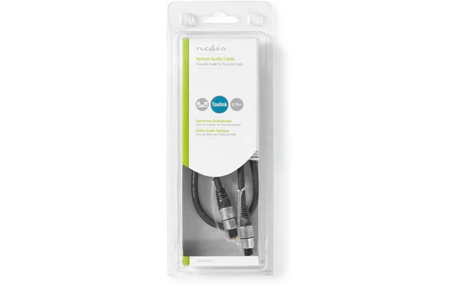 Cable de Audio Óptico - Macho TosLink Macho - Macho TosLink - 0,75 m - Gris Antracita