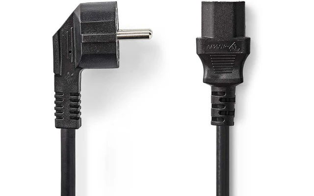 Cable de alimentación Schuko Macho en Ángulo - IEC-320-C13 - 10 metros - Negro