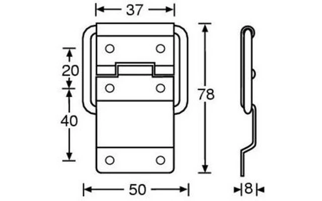 Adam Hall Hardware 2528 - Bisagra de parada media niquelada