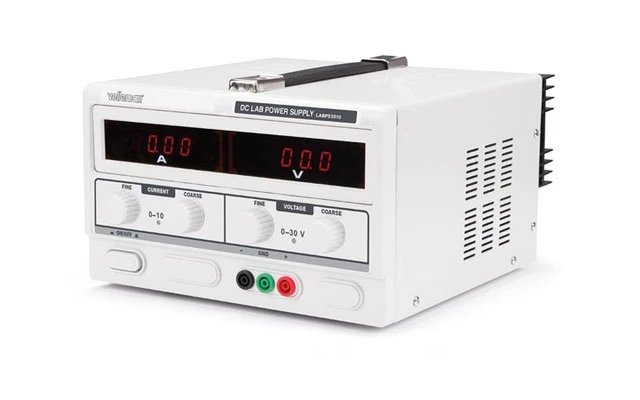 FUENTE DE ALIMENTACIÓN DC PARA LABORATORIO 0-30 VDC / 0-10 A MÁX. CON 2 PANTALLAS LED