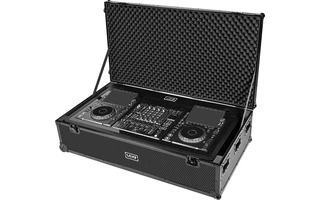 UDG Ultimate DJ Podium Workstation Flight Case Black Plus Wheels