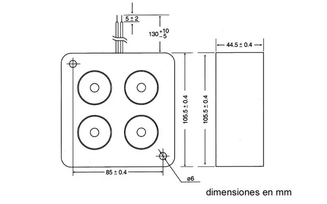 Mini sirena piezoeléctrica - 4 elemtnos piezo