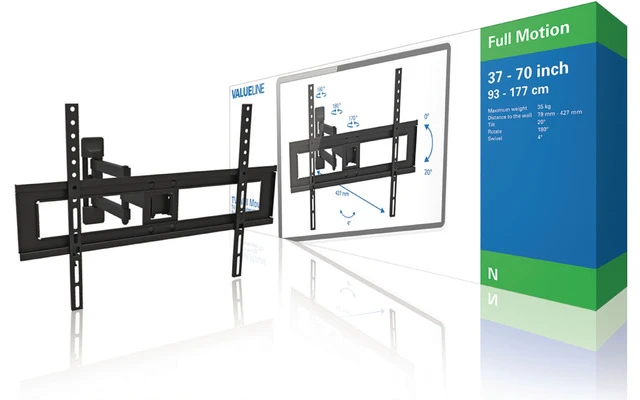 Soporte de pared con rotación completa para TV de 37 - 70", 35 kg - Valueline VLMFM3L