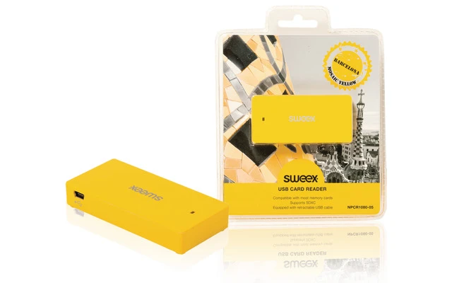 Lector de tarjetas USB Barcelona en amarillo - Sweex NPCR1080-05