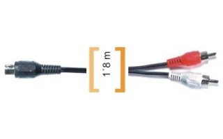 Cable DIN 5 macho estéreo a 2 RCA macho (1.8m)