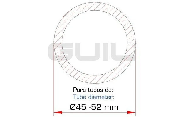 GUIL ABZ-29 Abrazadera de aluminio, para tubo de Ø 45-52 mm, carga: 500 Kg