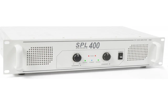 SkyTec SPL 400 amplificador 2x 200W Blanco