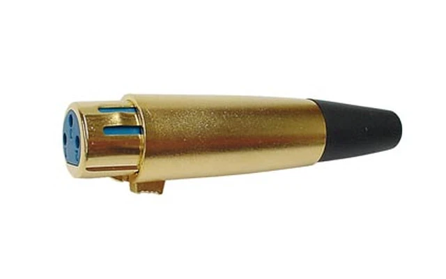 Conector XLR - 3 contactos - dorado - hembra