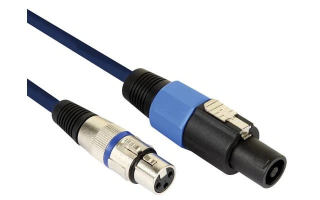 Cable de altavoz profesional, conector altavoz de 2 polos a Macho XLR Hembra (5 metros)