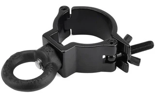 RIGGATEC 400200056 Semiabrazadera negra con cáncamo hasta 100 kg (48-51 mm)