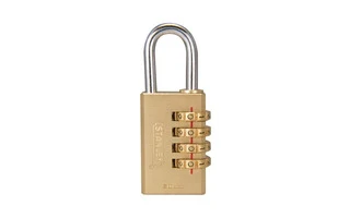 STANLEY - CANDADO DE COMBINACIÓN - LATÓN MACIZO - 30 mm - 4 DÍGITOS