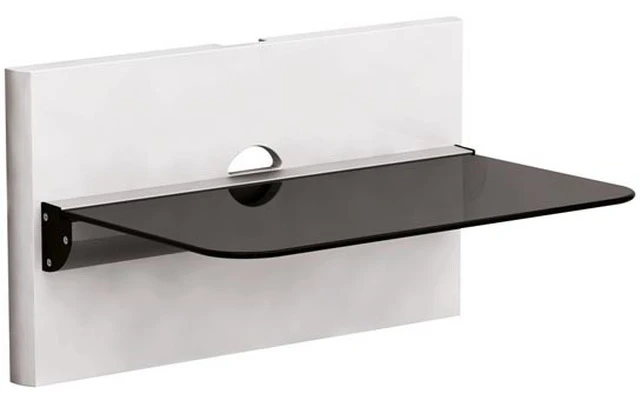 Soporte de pared con 1 estante para equipo de audio y vídeo - protectores de cable