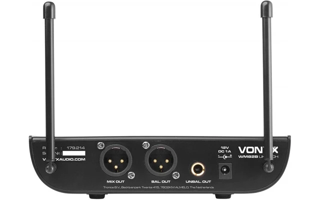 Vonyx WM82 Microfono inalambrico digital UHF 2 canales con 2 micros de cabeza
