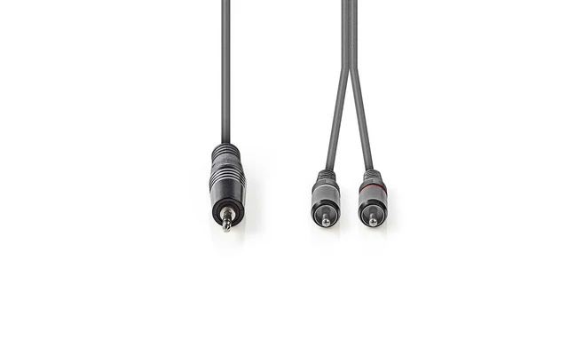 Cable de Audio Estéreo - 3,5 mm Macho - 2x RCA Macho - 5,0 m - Gris