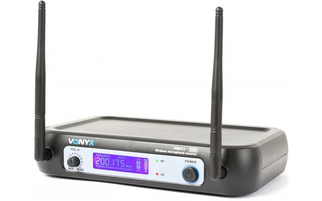 Vonyx WM511 VHF 1 Canal Sistema inalámbrico con micrófono de mano y display