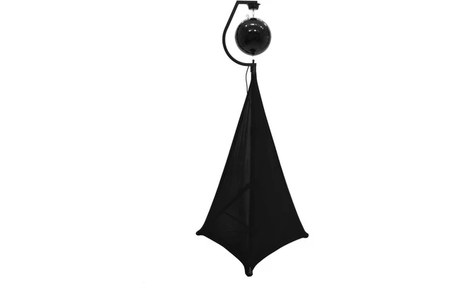 EUROLITE Bola de espejos negra incl. soporte de montaje con motor, cubierta de trípode y soporte