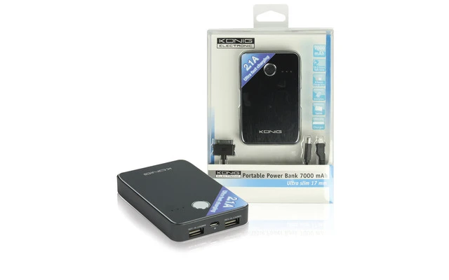 Batería auxiliar portátil USB de 7000 mAh