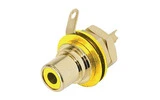 REAN NYS367-4 - Conector de chasis Phono (RCA) - Contactos dorados - color Amarillo