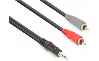 Vonyx Cable jack 3.5mm Stereo- 2x RCA Macho 3m