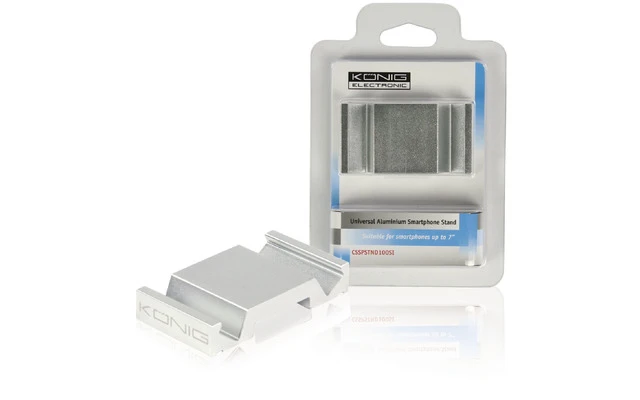 Soporte para Smartphones universal de aluminio de color plata